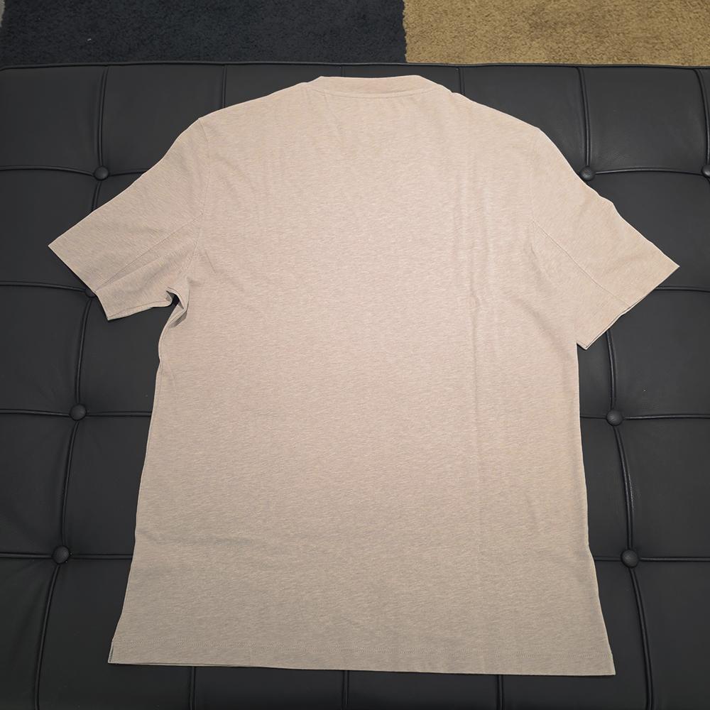 Brunello Cucinelli Logo Cotton Jersey Crewneck T-Shirt Beige