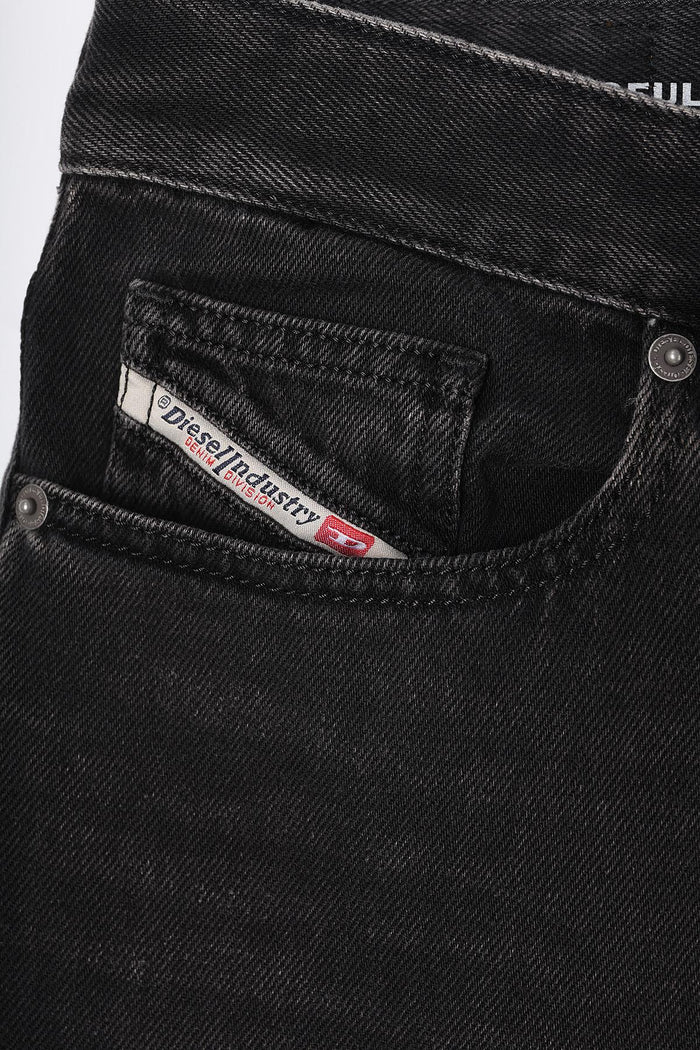 DIESEL Loose Fit Wide Leg Black Denim Jeans for Men