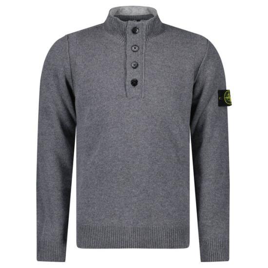 STONE ISLAND Cement Melange Half Zip Turtleneck Knit Swe K2S155100040 S00A3 V0M6
