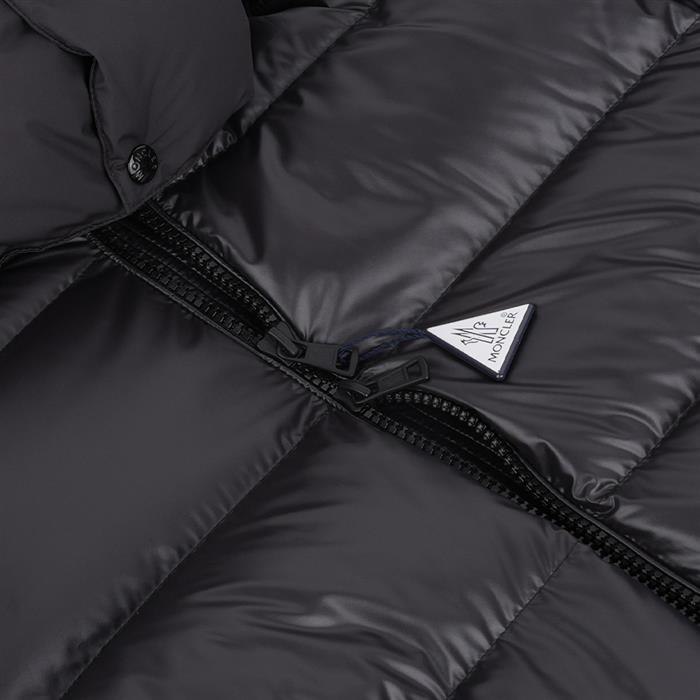 Moncler Black Nylon Hooded Short Down Jacket