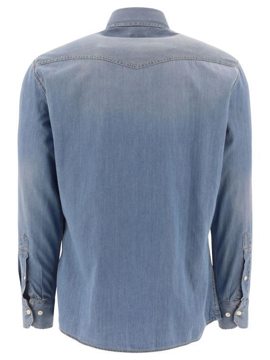 Brunello Cucinelli Ultralight Denim Long Sleeve Shirt Men