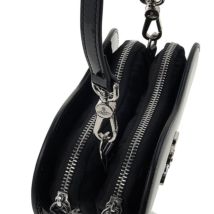 Vivienne Westwood Louise Heart Crossbody Bag Black Leather