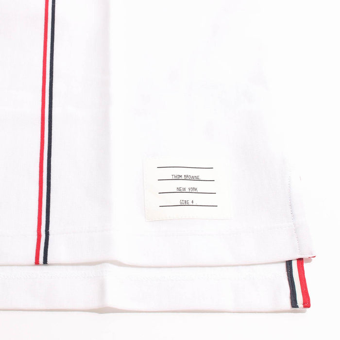 THOM BROWNE RWB Stripe Crewneck Short Sleeve T-Shirt White