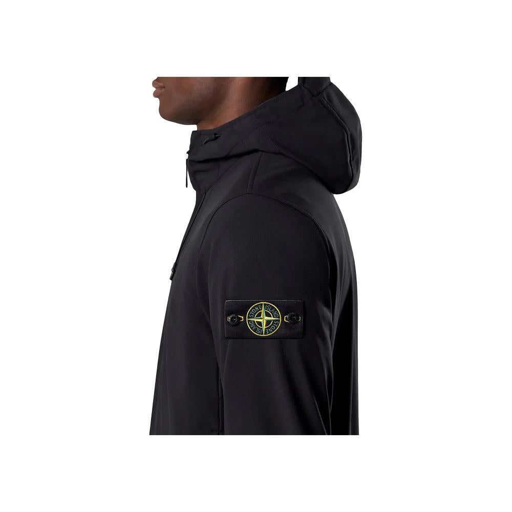 STONE ISLAND Soft Shell Membrana Hooded Jacket Black Men’s