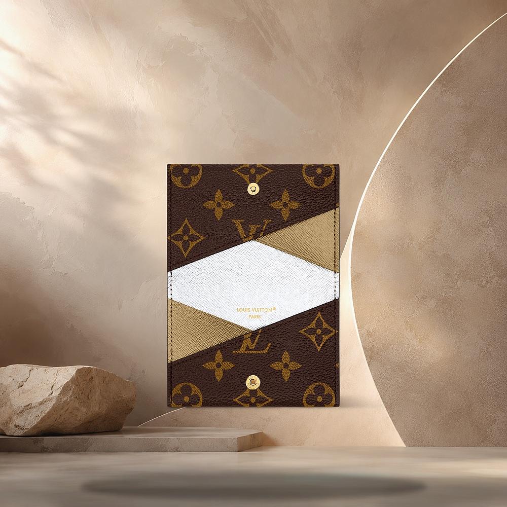 Louis Vuitton Monogram Iced Gold Silver Slim Card Holder M26680