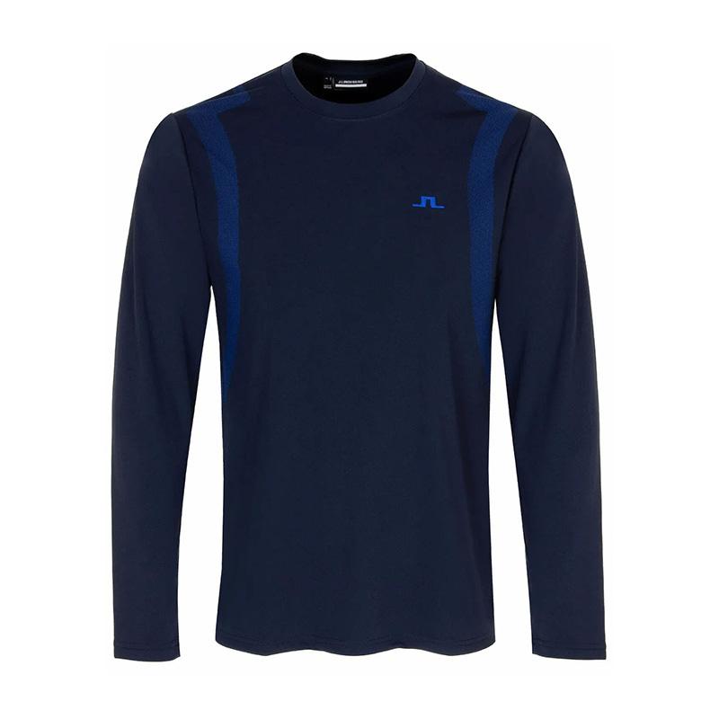 J LINDEBERG Elion Long Sleeve T-Shirt Navy AMJT10675 6855