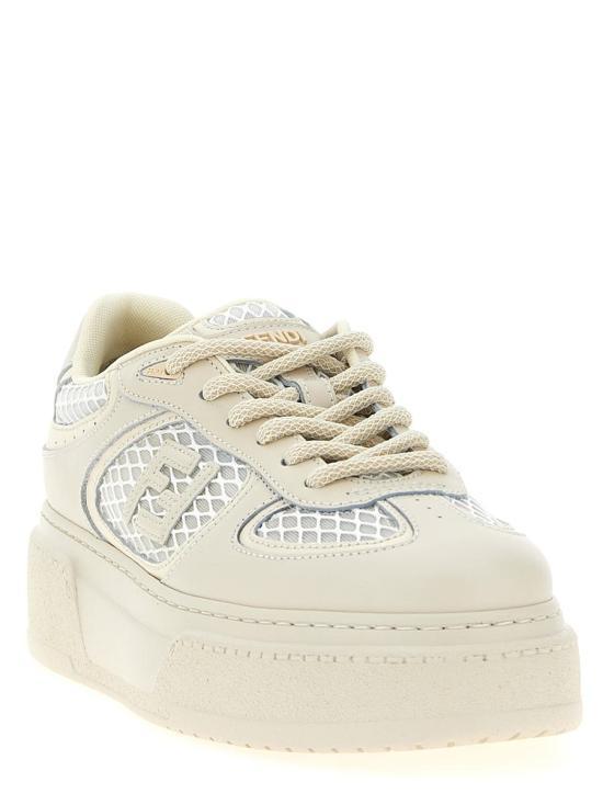 FENDI White Leather Low-Top Sneakers 8E8721 AU32 F1SZ