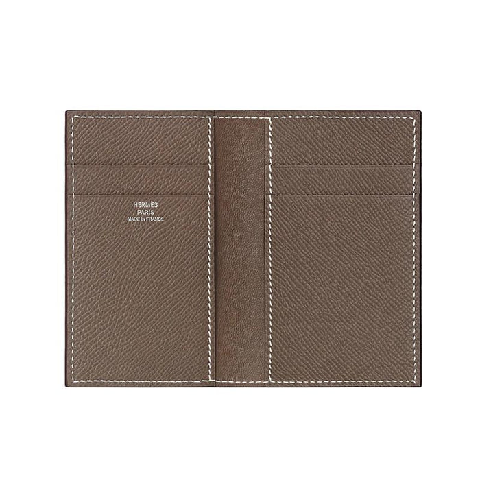 HERMES Etoupe Epsom Leather MC2 Card Holder Wallet Unisex