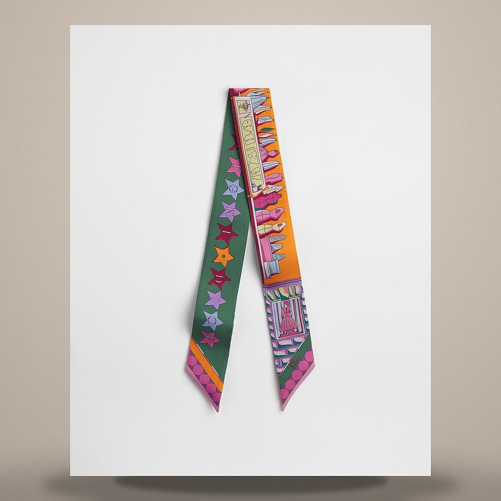 DIOR Inside Dior Avenue Mitzah Scarf Orange Multicolor Silk Tw 64TM106I6124 C241
