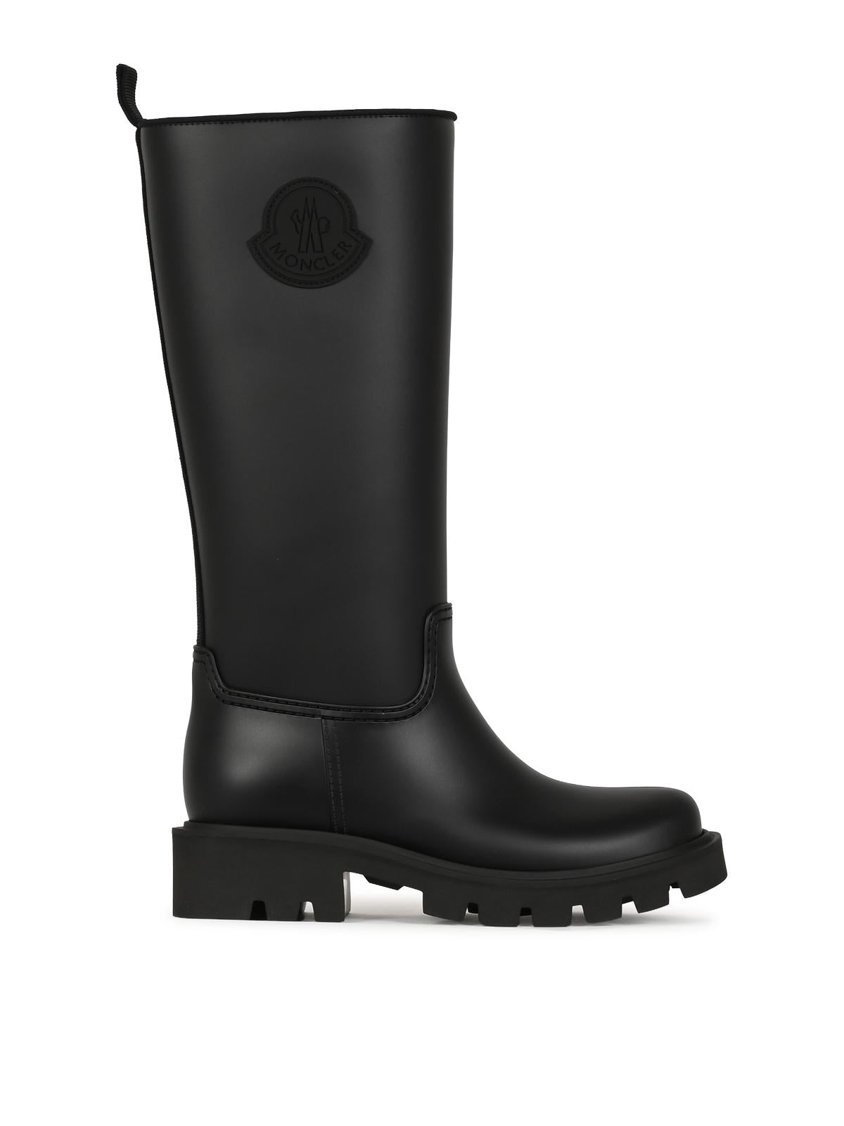 Moncler Black Leather Mid-Calf Boots