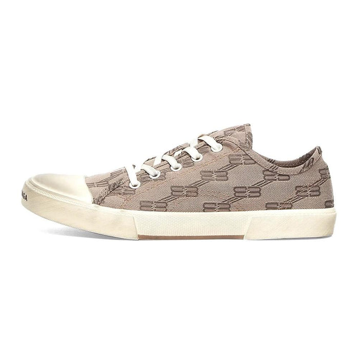 BALENCIAGA BB Monogram Beige Low-Top Sneakers