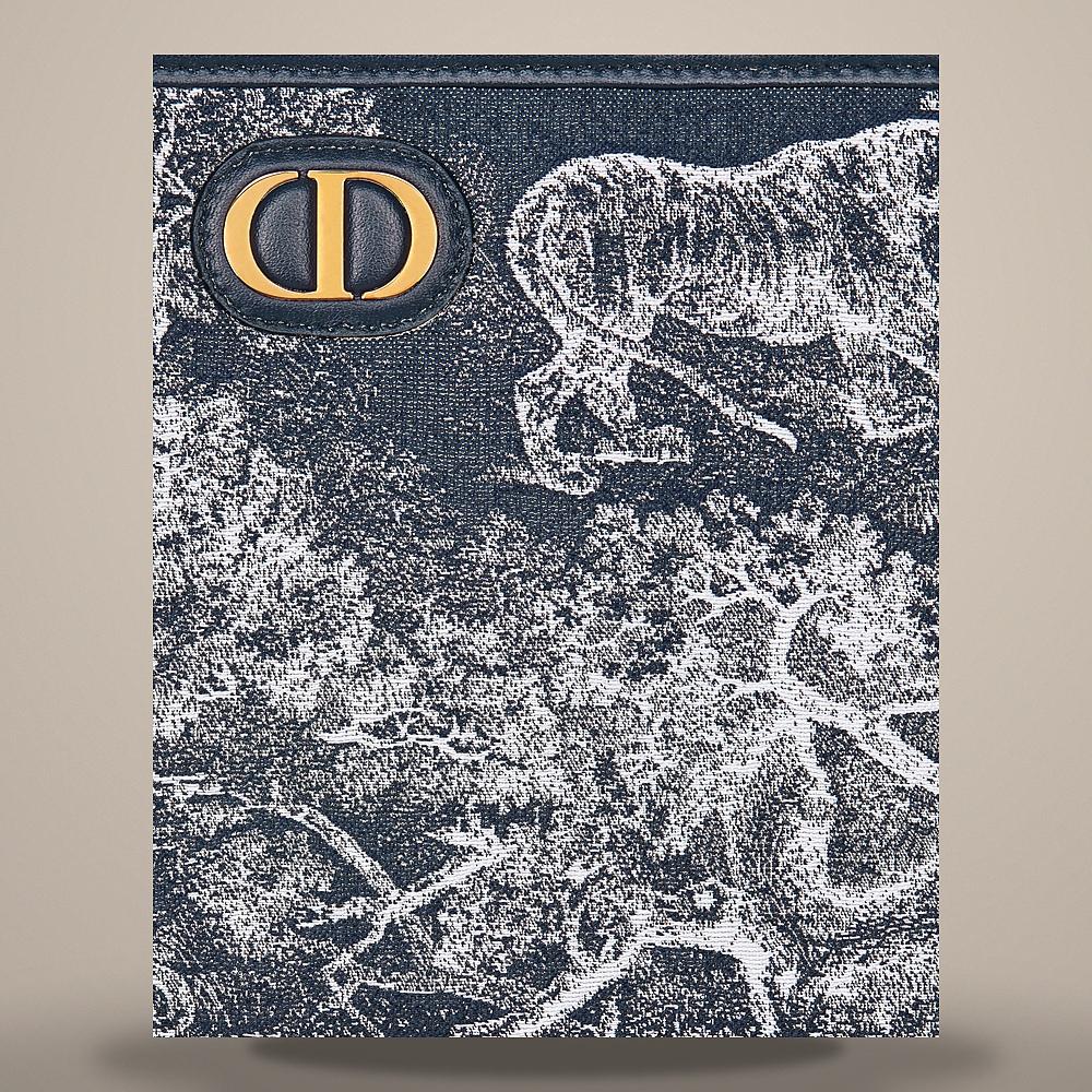 DIOR Blue Toile de Jouy Reverse Jacquard 30 Montaigne Dea Pouch Crossbody Bag