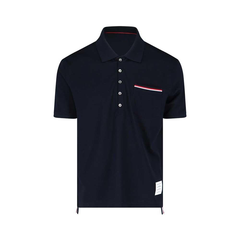 THOM BROWNE RWB Short Sleeve PK Polo Shirt Men's Navy
