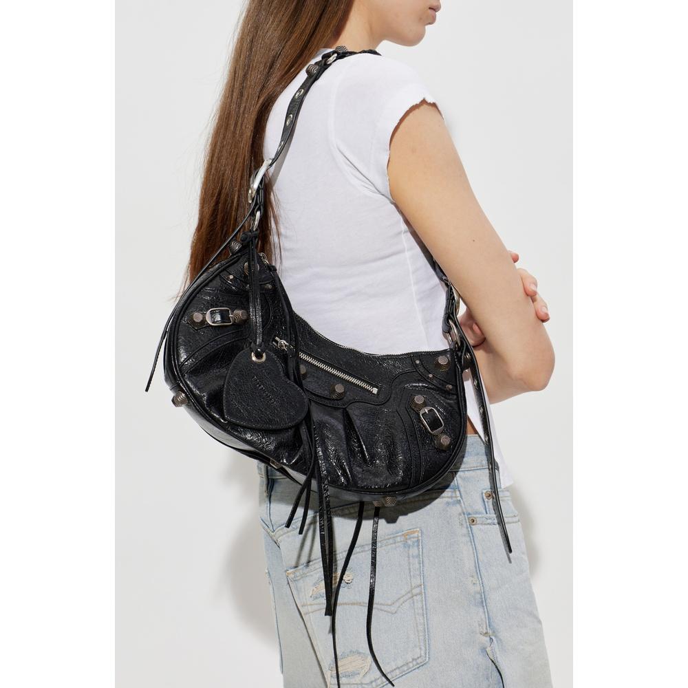 BALENCIAGA Le Cagole Small Shoulder Bag Black Leather