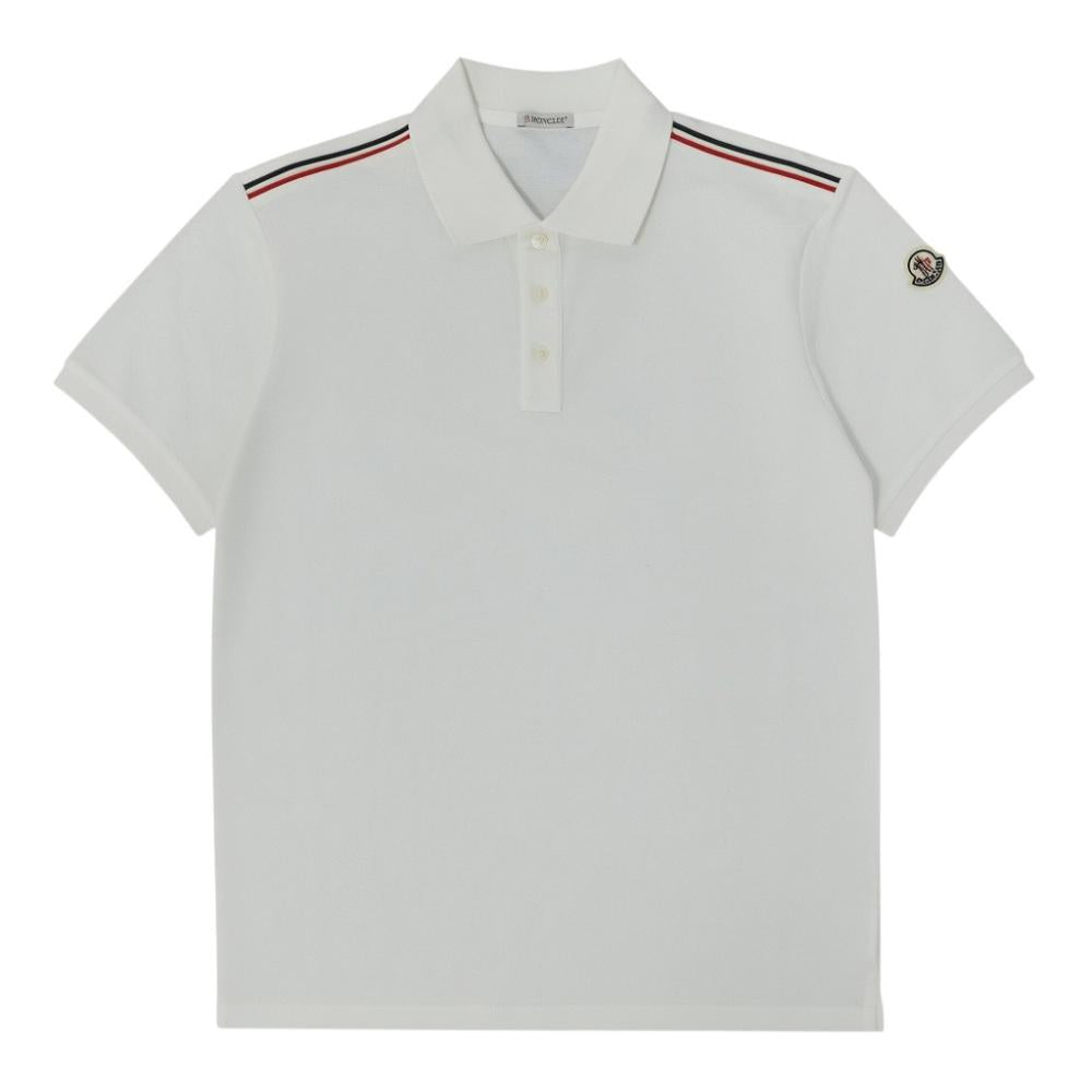 Moncler Logo Men’s Short Sleeve Polo Shirt White