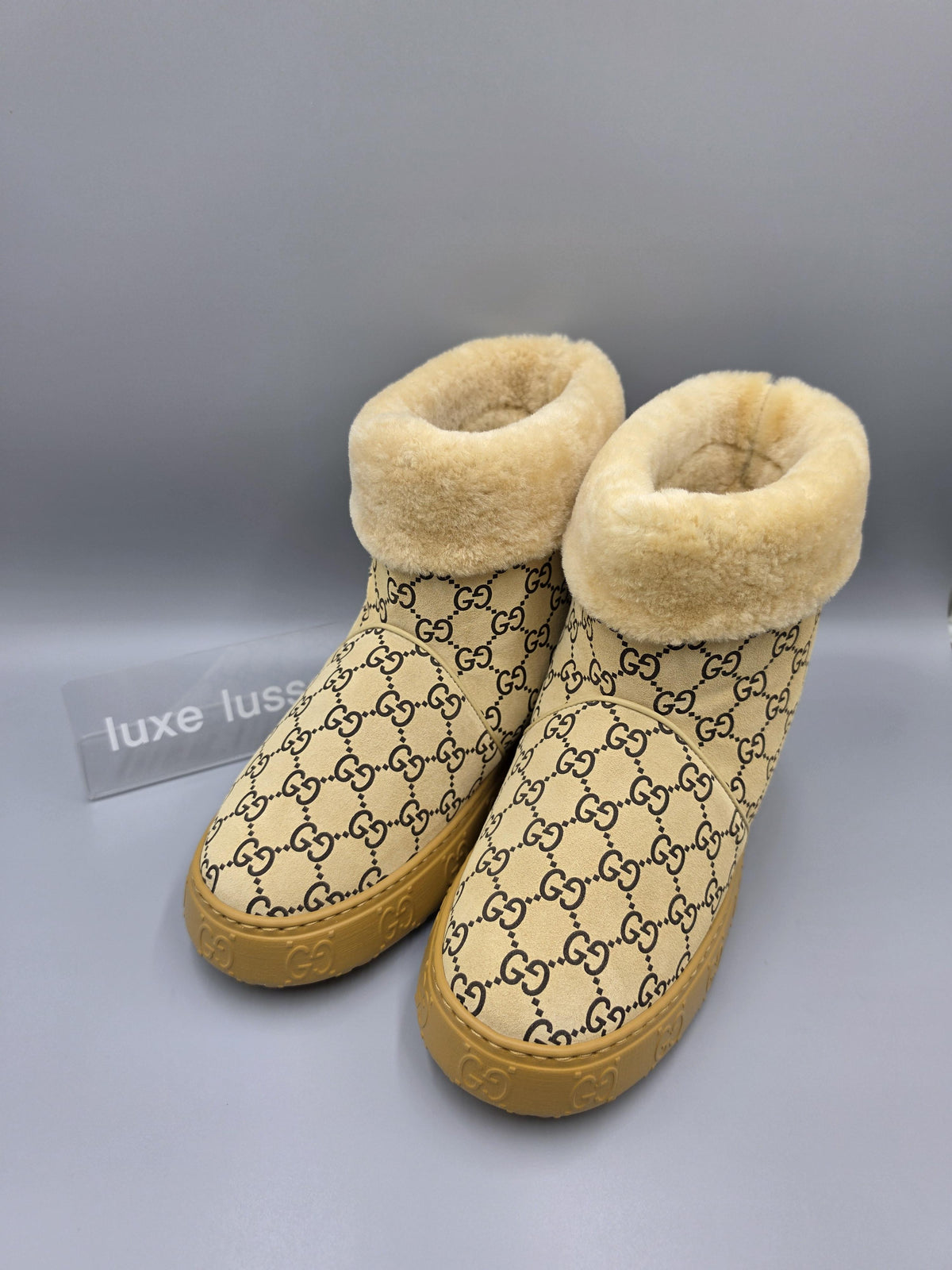 GUCCI Women’s Merino Wool Beige Long Boots 857912