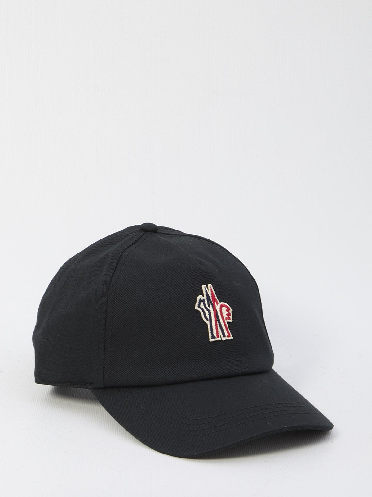 Moncler Black Cotton Logo Baseball Cap