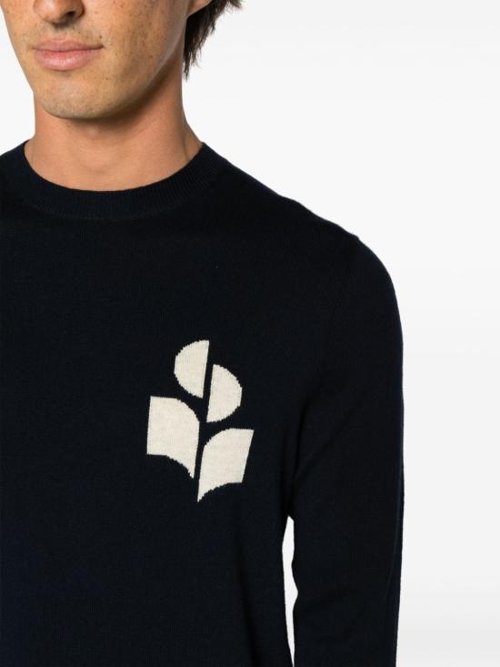 Isabel Marant Midnight Blue Wool Crewneck Knit Sweater for Me PU0051HAA1L04H30MI