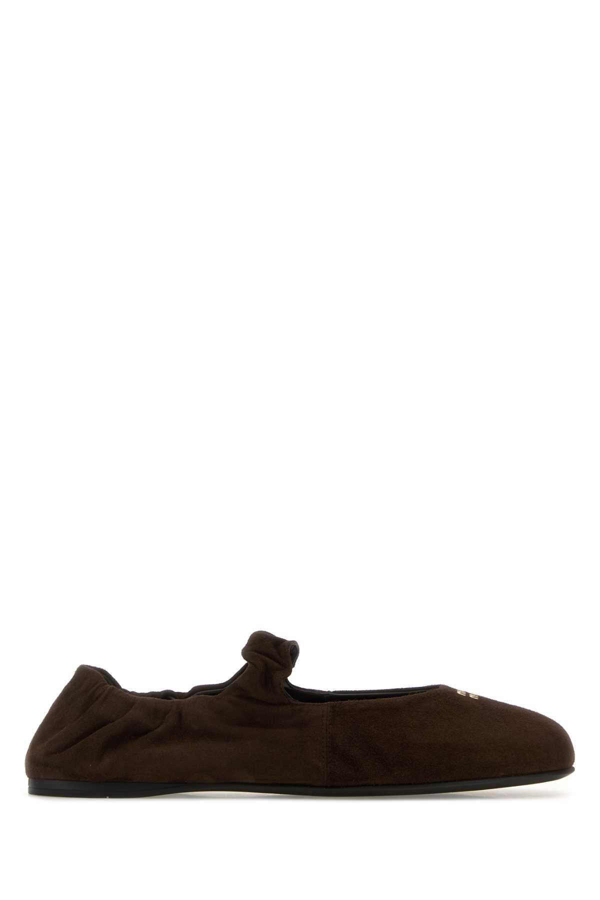 Miu Miu Black Leather Flat Shoes