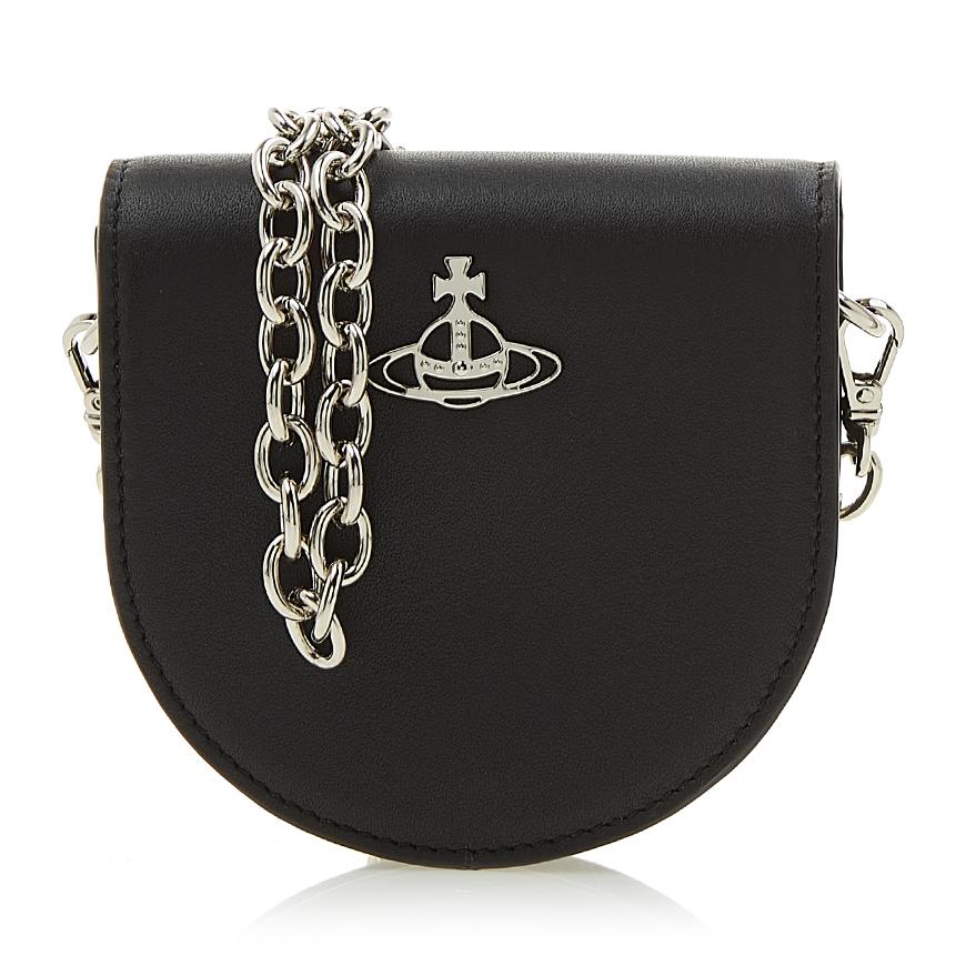 Vivienne Westwood Smooth Leather Nano Saddle Crossbody Bag Black