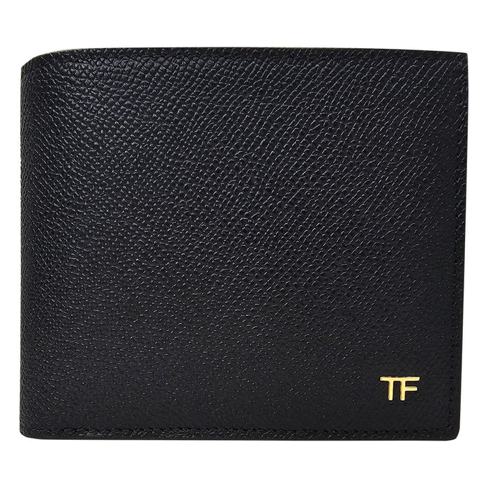 TOM FORD Metal Logo Bifold Wallet Black Leather Men’s