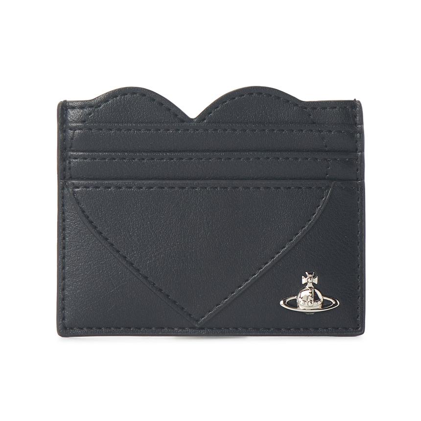 Vivienne Westwood Heart Leather Women’s Card Holder Wallet Black