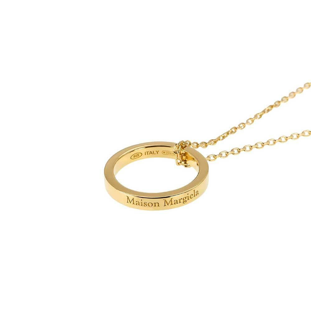 Maison Margiela Silver Logo Ring Pendant Necklace