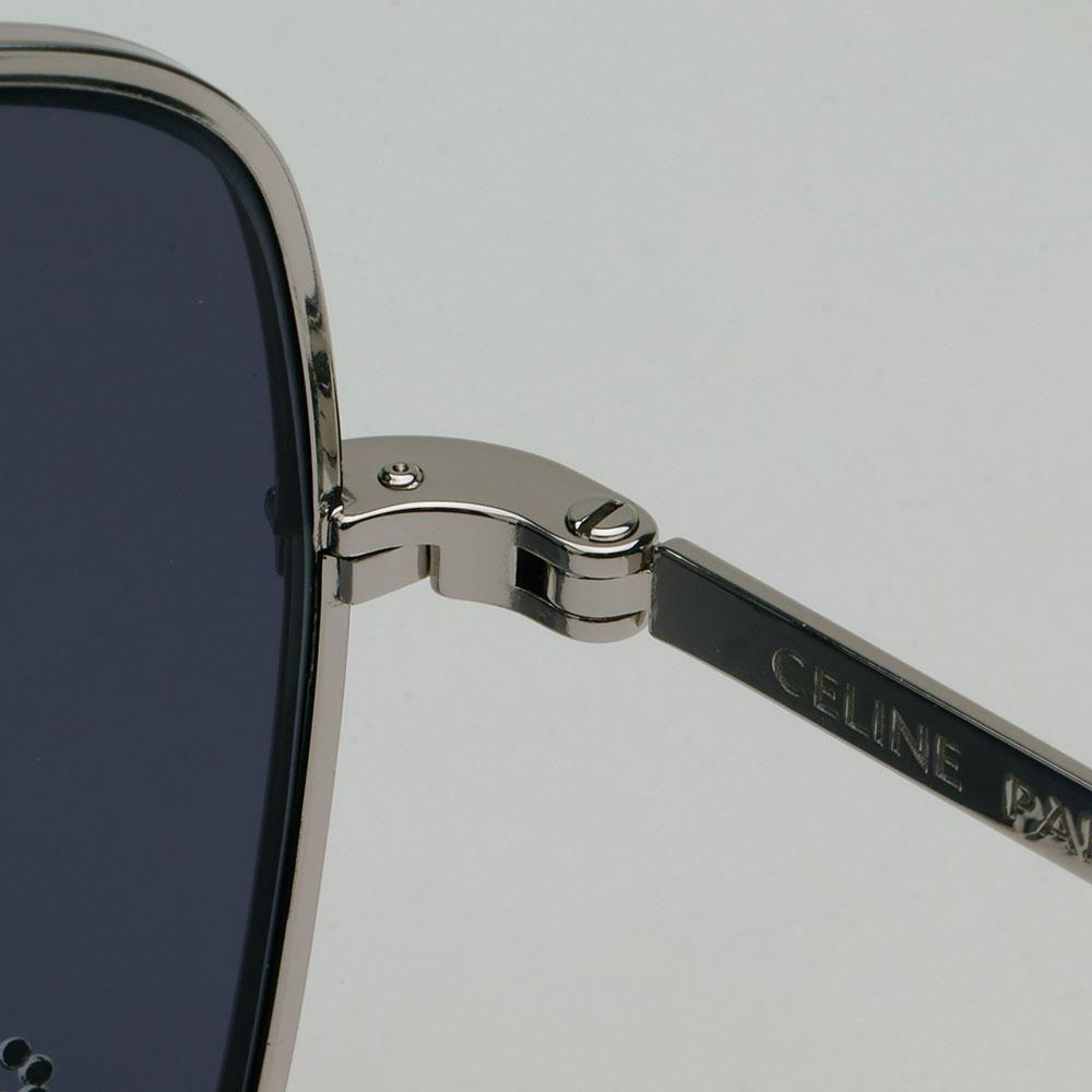 CELINE Square Metal Frame Sunglasses with Crystal Embellishments Un CL40284U 16V
