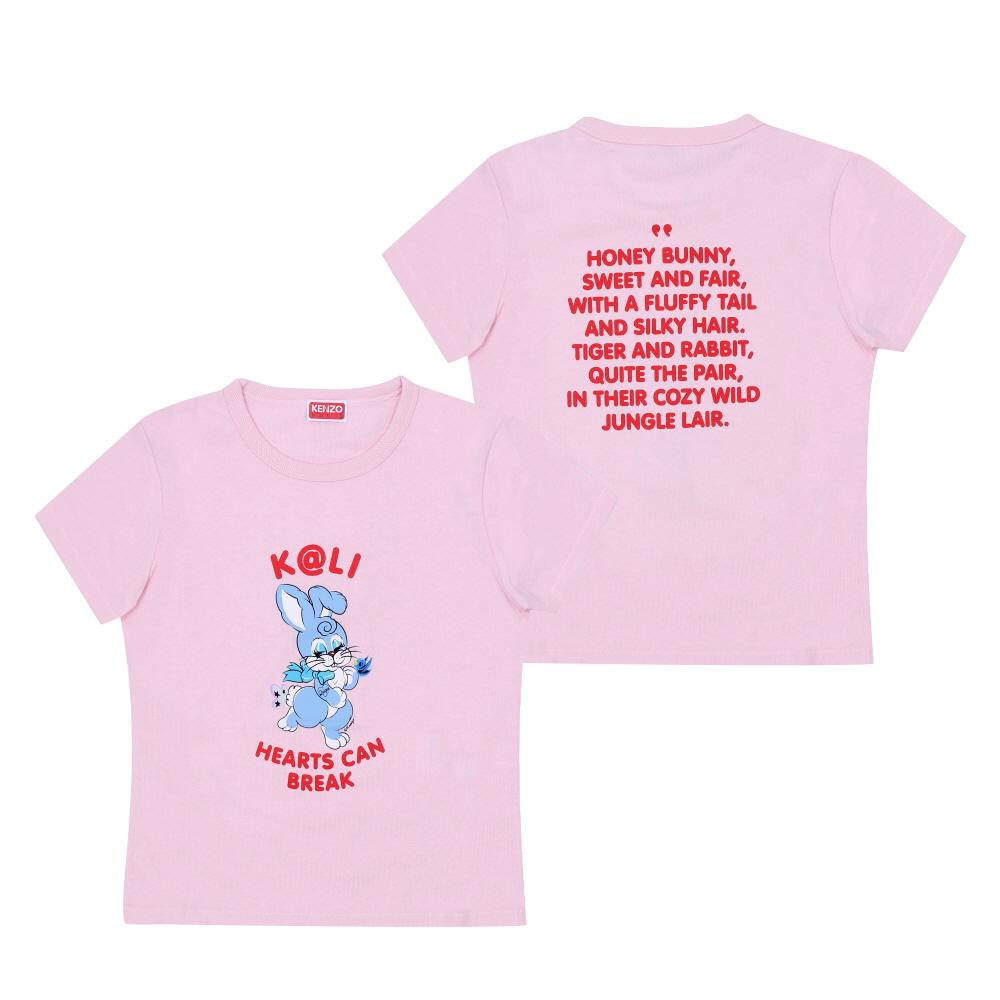 KENZO Cartoon Bunny Graphic Short-Sleeve T-Shirt for Women, Beige