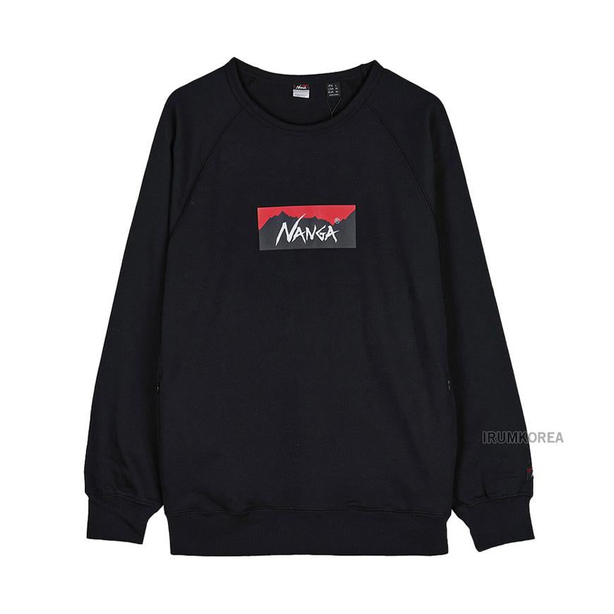 NANGA Unisex Eco Box Logo Sweatshirt NW2441 1F001 PBLK