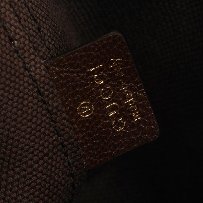 GUCCI Web Mini Bucket Bag Beige Leather Shoulder Bag