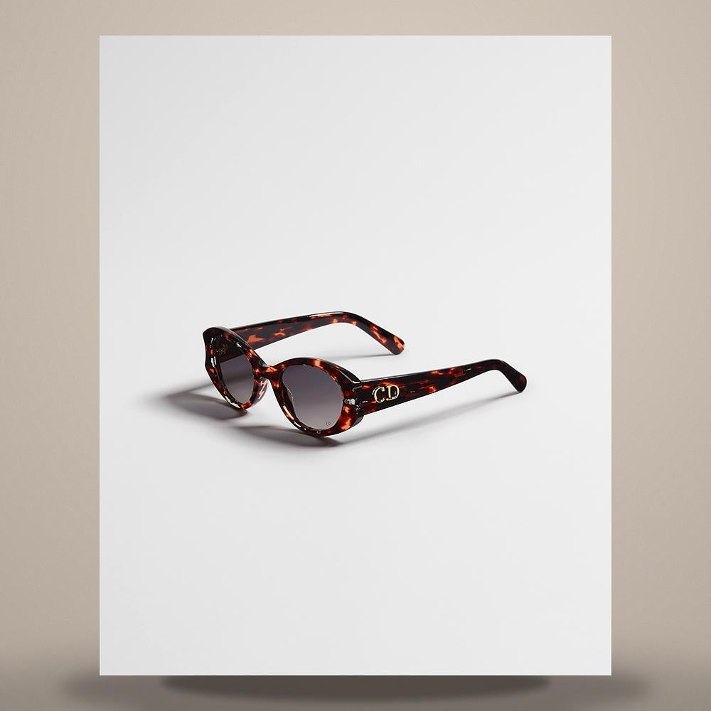DIOR Brown Tortoise Shell Effect Butterfly Sunglasses GLOWB3IAR25A1