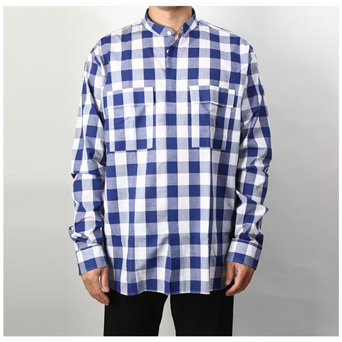 Balmain Gingham Check Long-Sleeve Shirt VH1HU000 C201 SAB