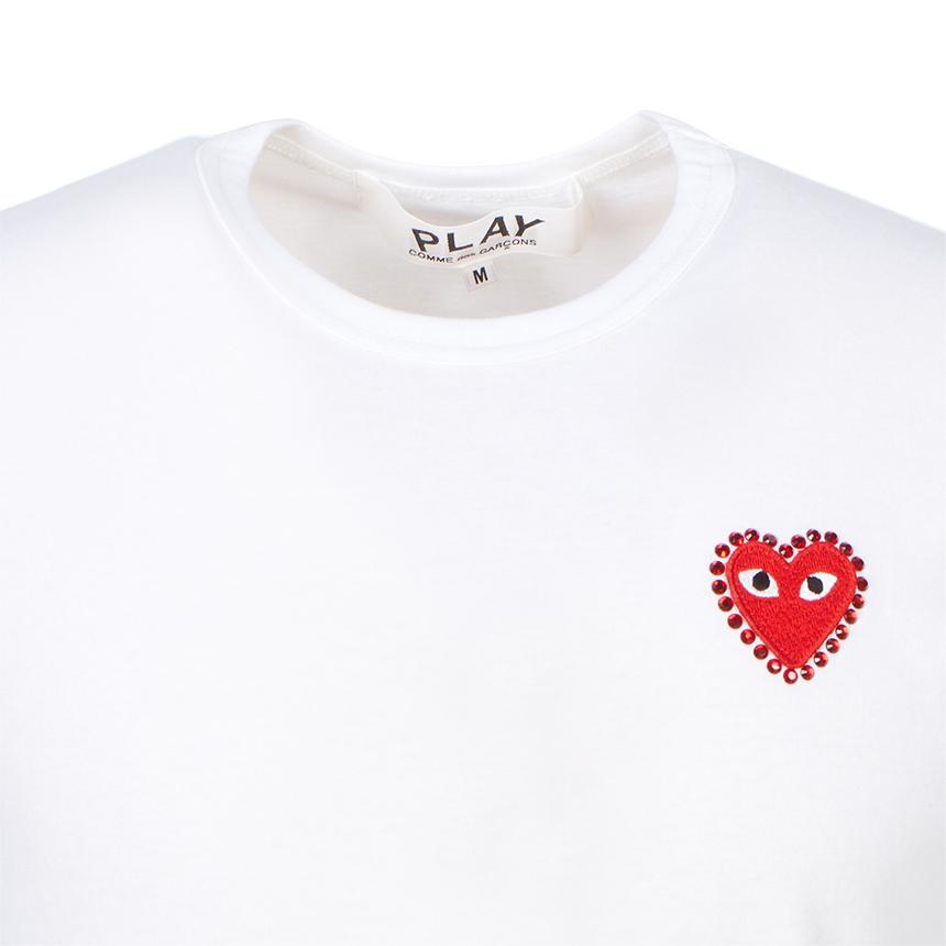 Comme des Garcons Rhinestone Red Heart Unisex Short Sleeve T-Shirt AX T801 051 2