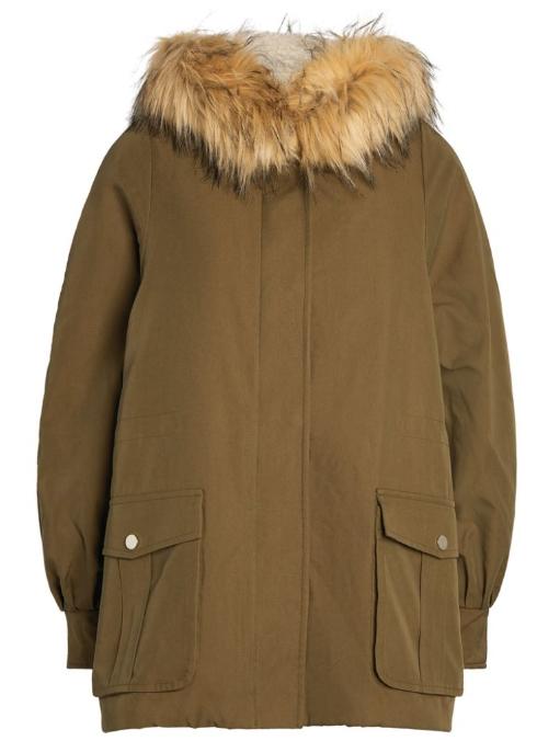 maje Women's Hooded Fur-Trim Parka Jacket MFPOU00713