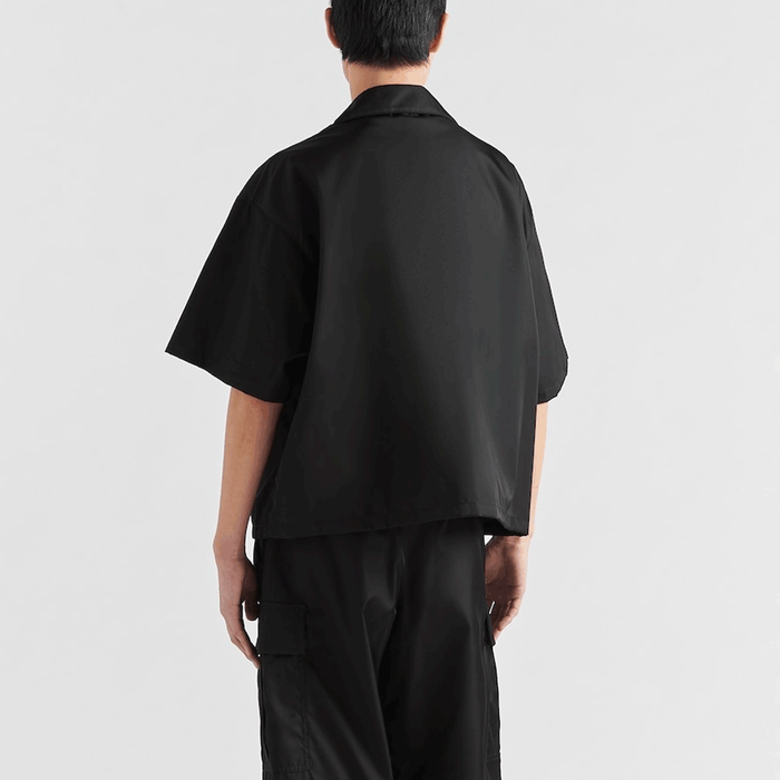 PRADA Re-Nylon Short Sleeve Polo Shirt Black Men SC449
