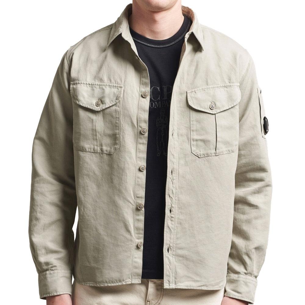 CP Company Men's Cotton Linen Long Sleeve Shirt