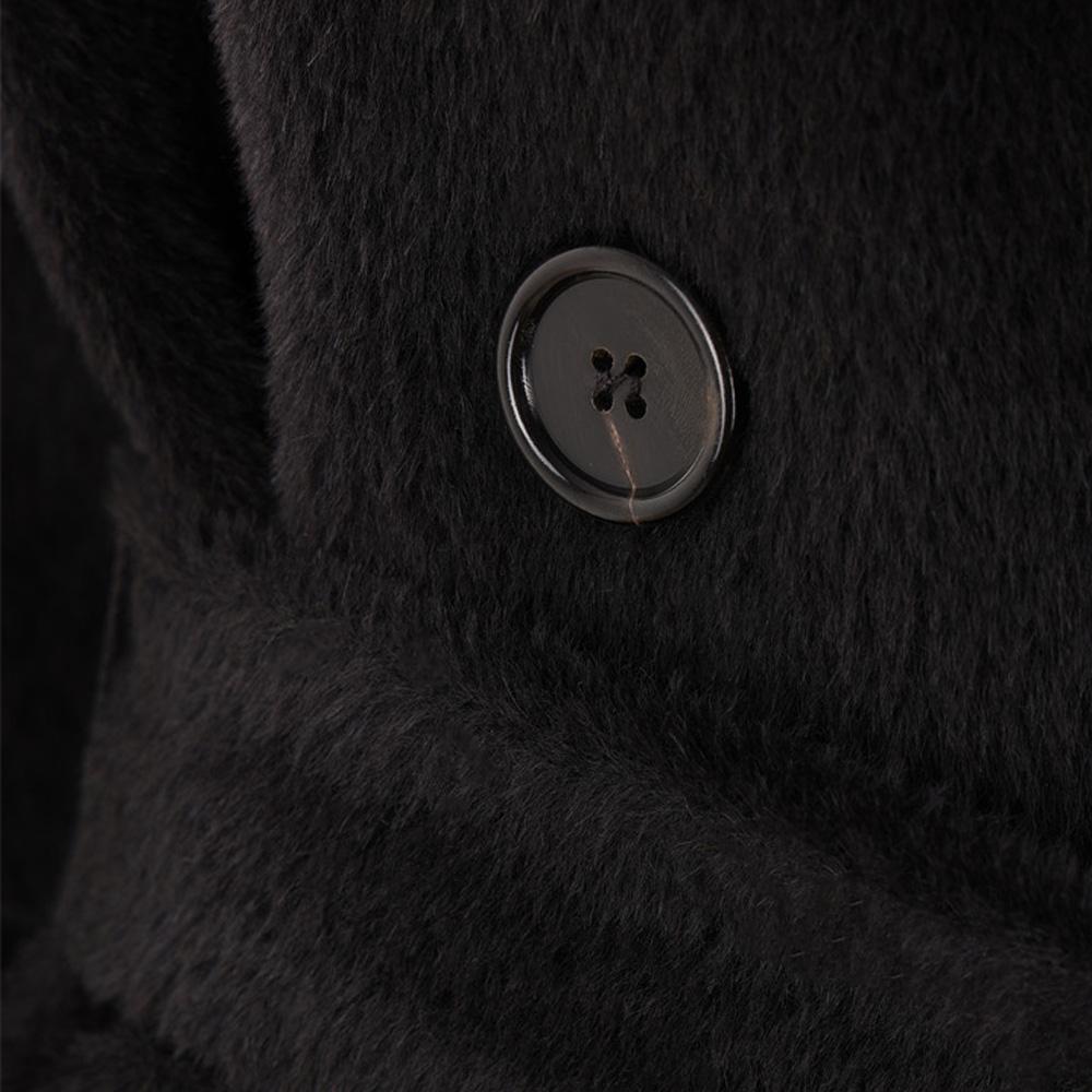 Max Mara Black Belted Wool Coat 2429016173 004