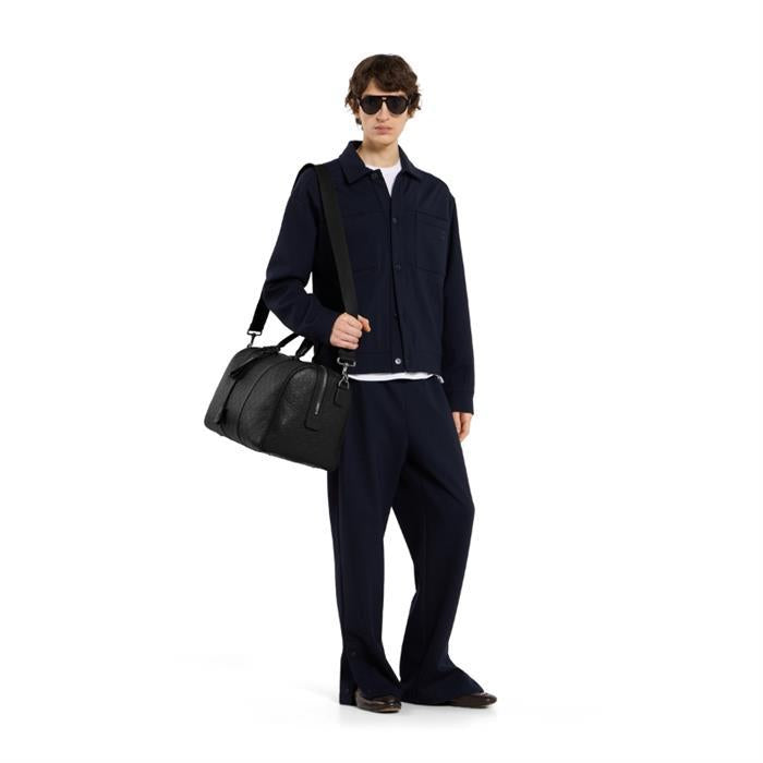 GUCCI GG Emblem Medium Duffel Bag Crossbody Black