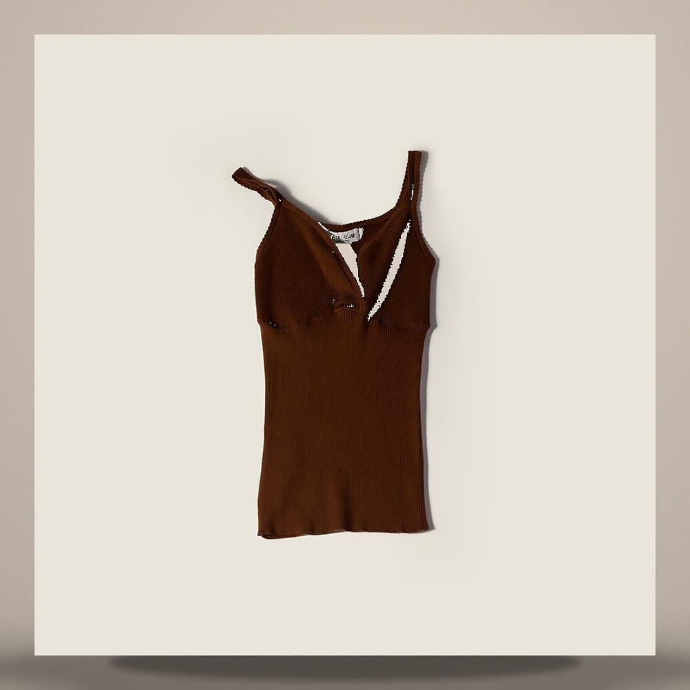 Miu Miu Cotton Knit Top T-Shirt MMV306 18IL F0324