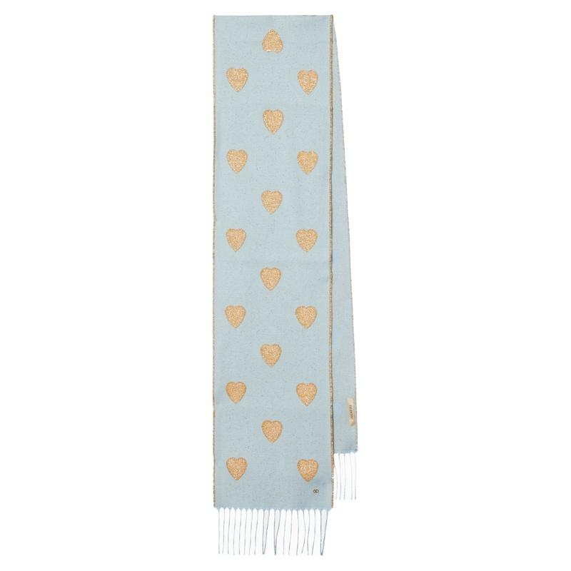 VALENTINO Heart Fringe Scarf Muffler