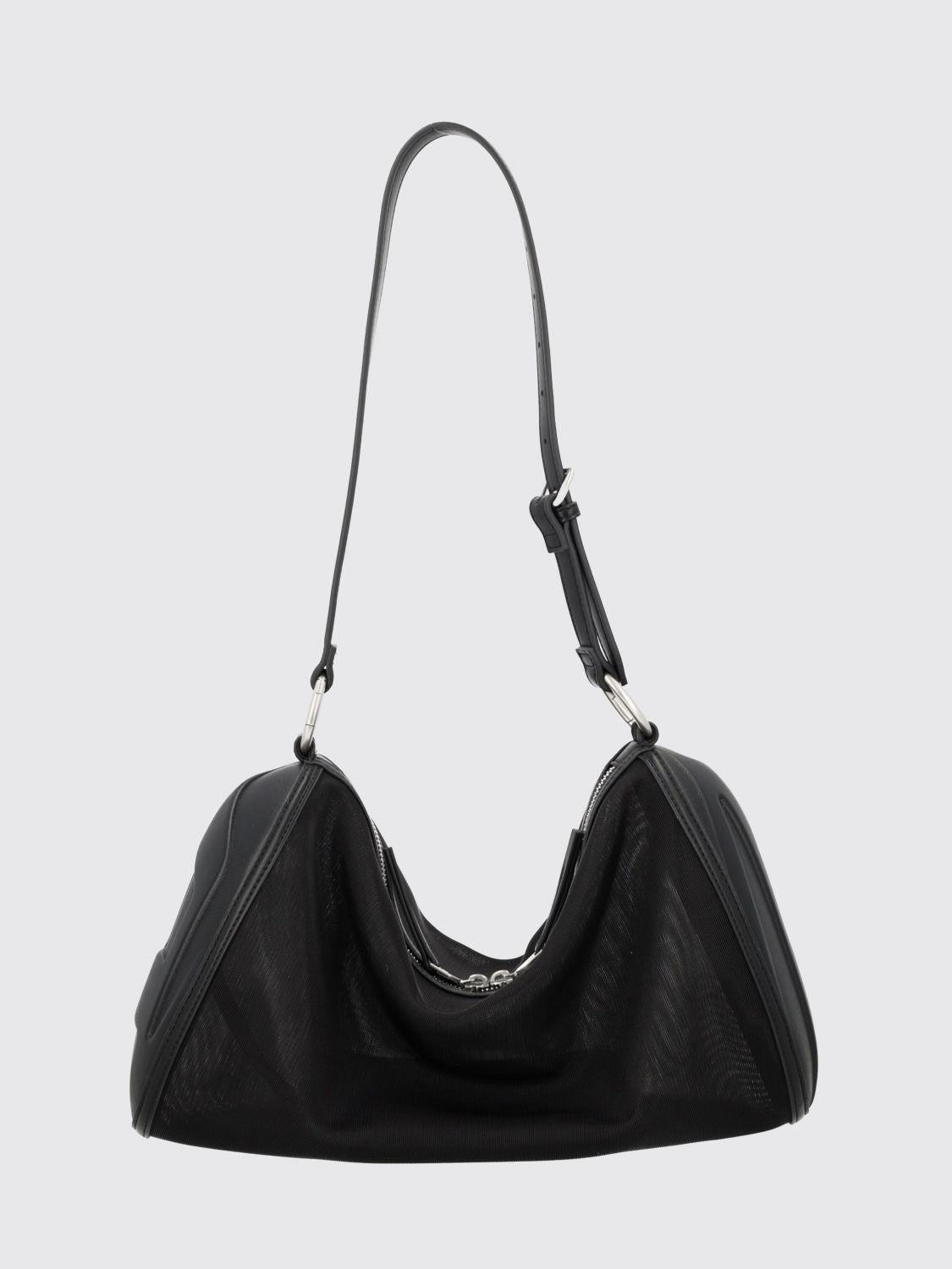DIESEL Black Leather Tote Shoulder Bag