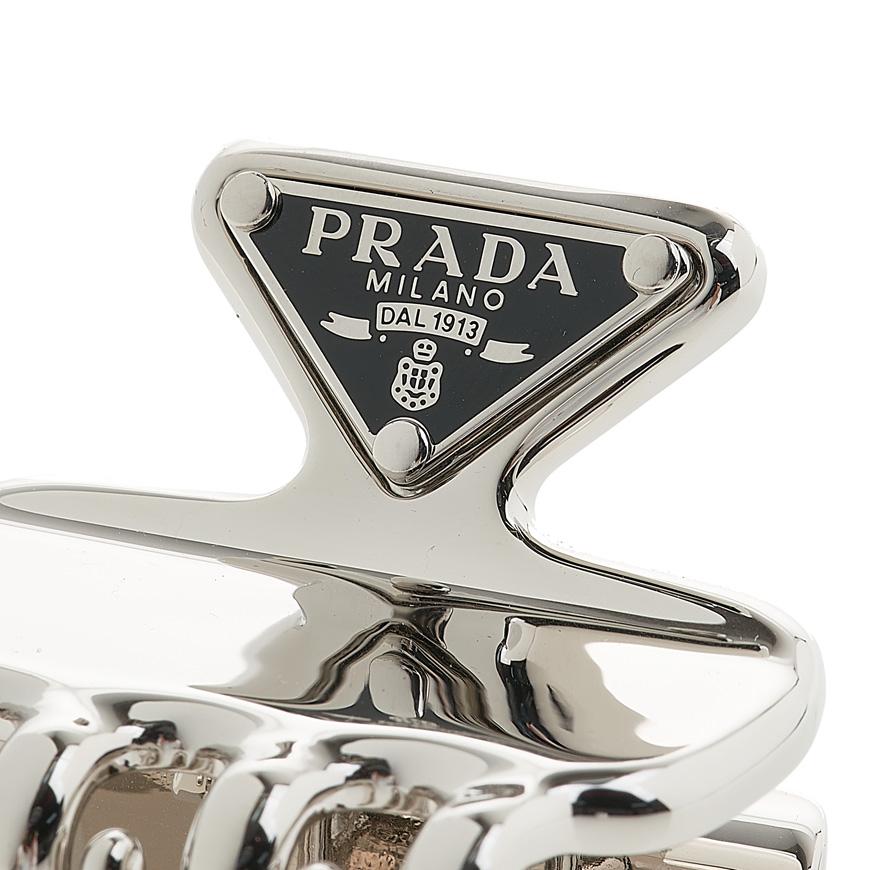 PRADA Triangle Logo Hair Clip for Women