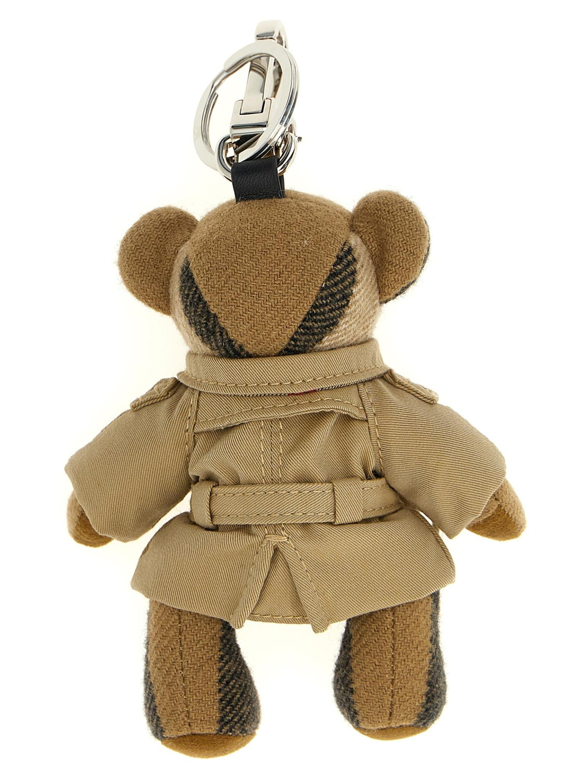 BURBERRY Archive Beige Check Leather Keyring