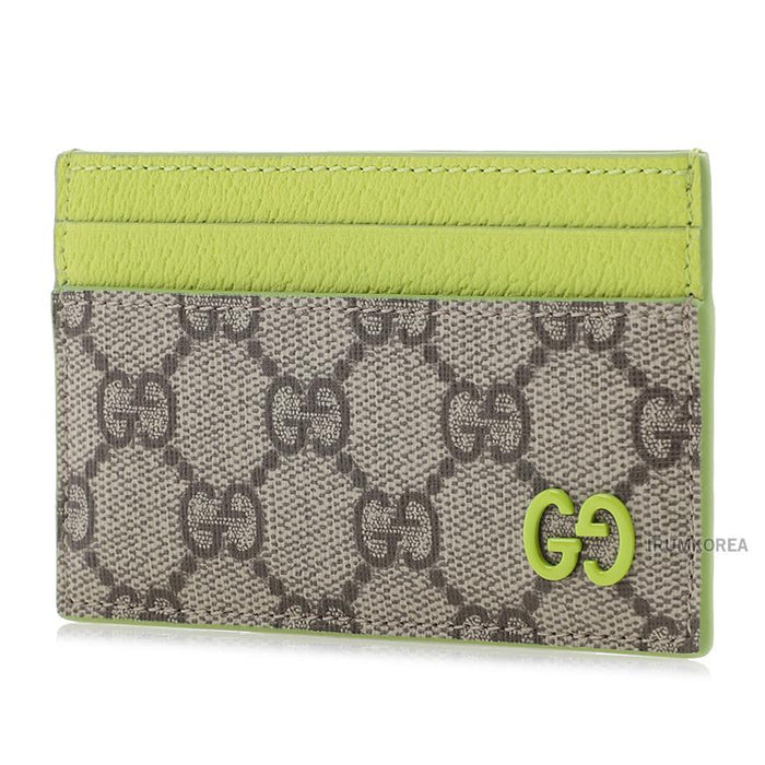 GUCCI Men’s Bicolor GG Logo Leather Card Holder Wallet