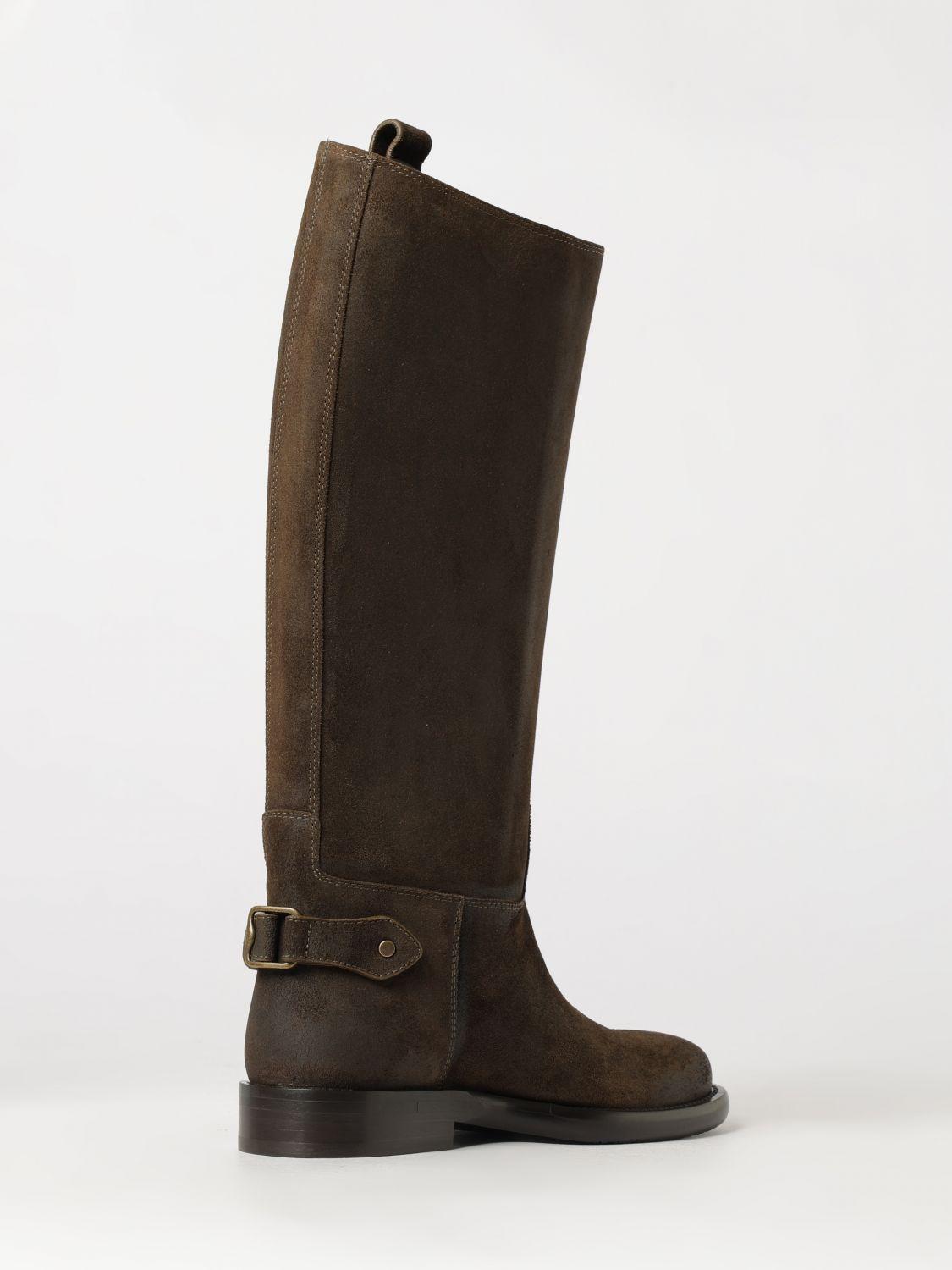 BURBERRY Black Leather Knee-High Boots