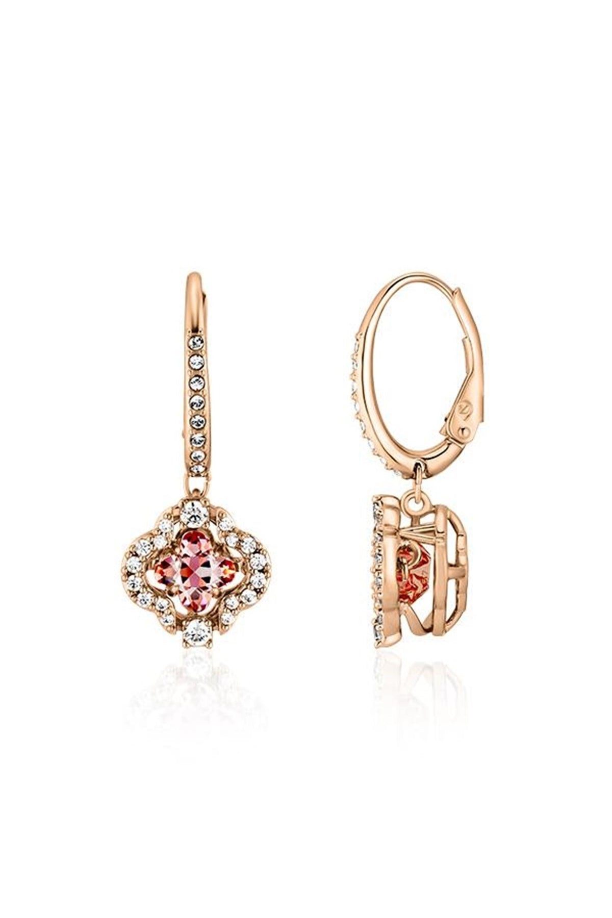 Swarovski Rose Gold-Tone Crystal Drop Earrings for Women