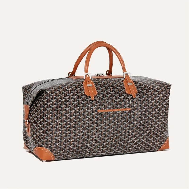 GOYARD Black Tan Brown Bowling 55 Unisex Clutch Bag BOWLIN 055 TY01 CL03