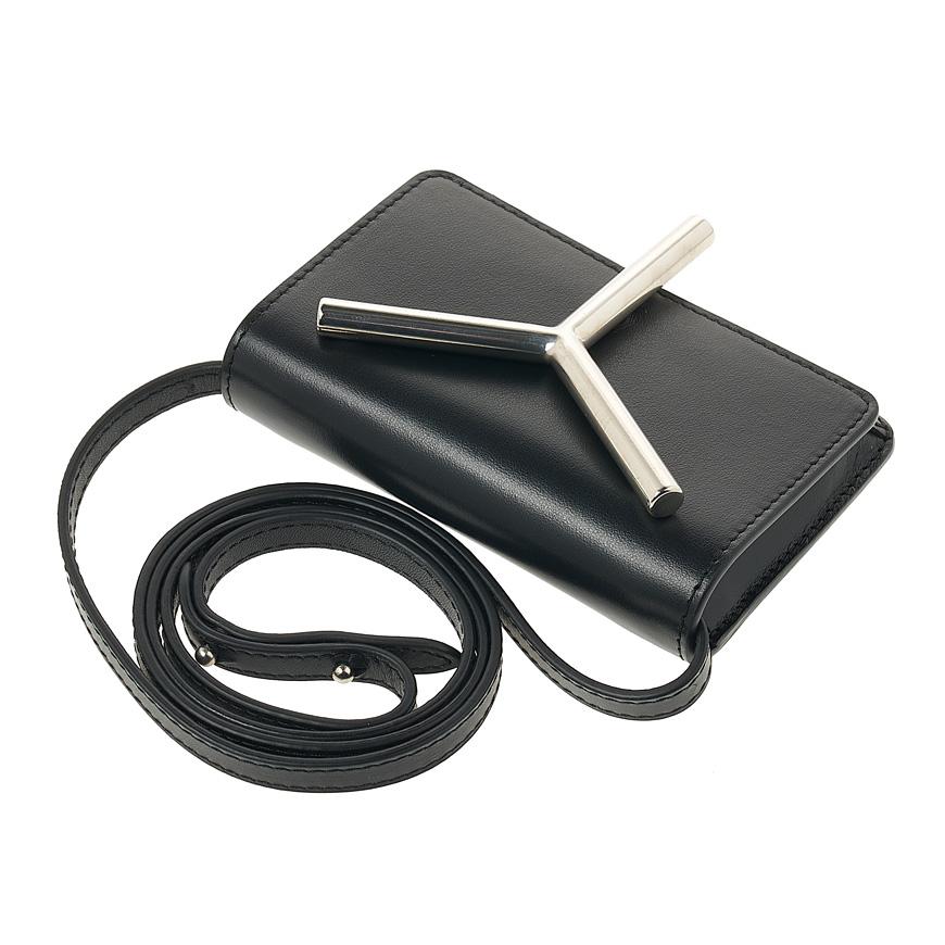 Y PROJECT Y Logo Mini Crossbody Bag Black Silver WBAG16 S24 S27