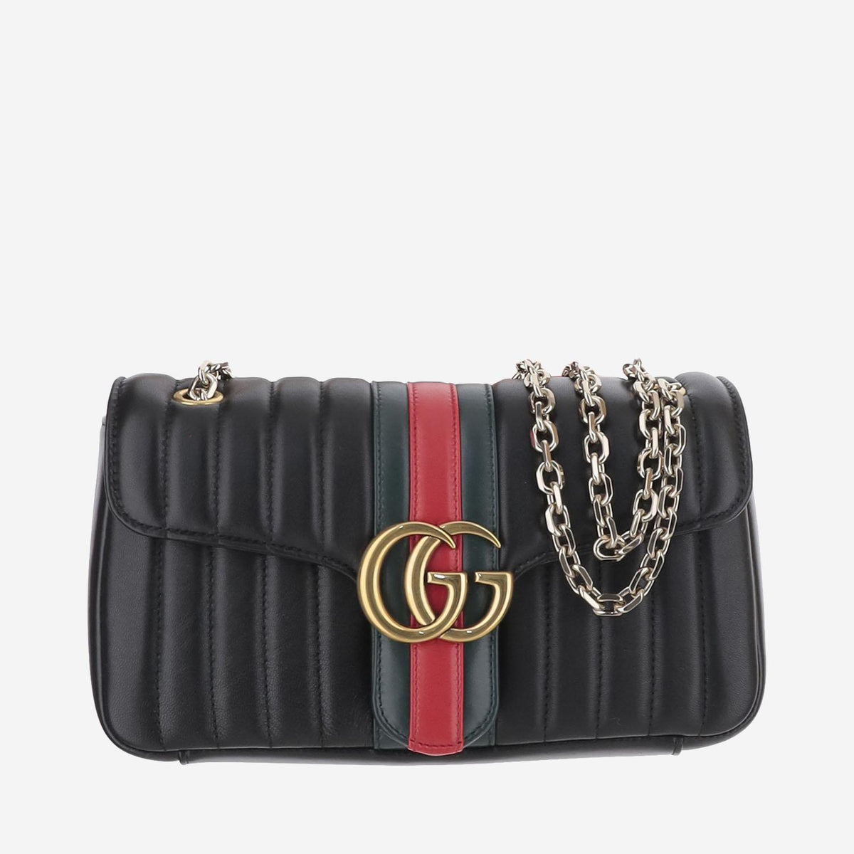 GUCCI Leather Shoulder Bag Black